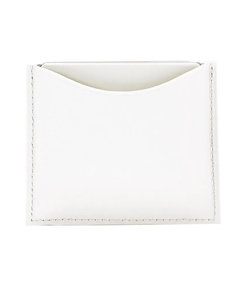 Étui compact en cuir blanc La Bouche Rouge