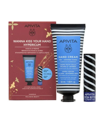 Ensemble Essentiel Apivita: Crème Mains & Baume Lèvres Hypericum