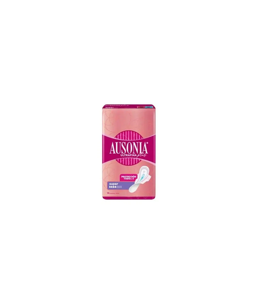 Serviettes hygiéniques Ausonia Ultrafina Plus Super Alas 14 U