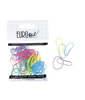 Élastiques colorés pour cheveux Eurostil - Lot de 50 unités
