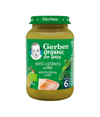 Purée Bio Brocoli, Pois & Dinde Gerber 190g