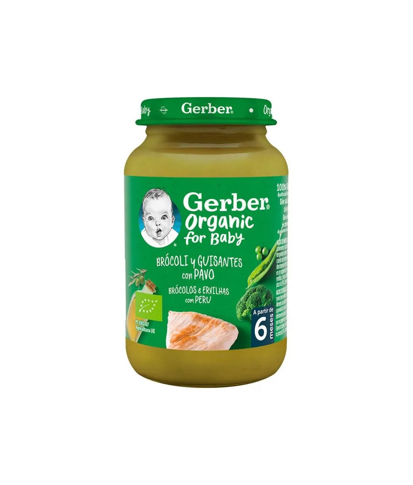 Purée Bio Brocoli, Pois & Dinde Gerber 190g