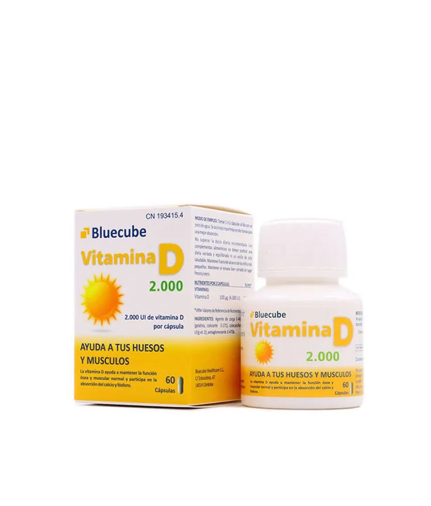Complément alimentaire Bluecube Vitamine D 2000 - 60 Capsules