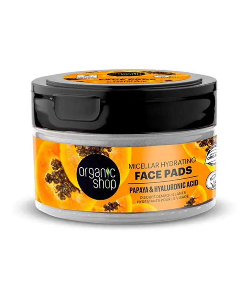 Disques faciales hydratants Organic Shop Papaya Micellar 20un