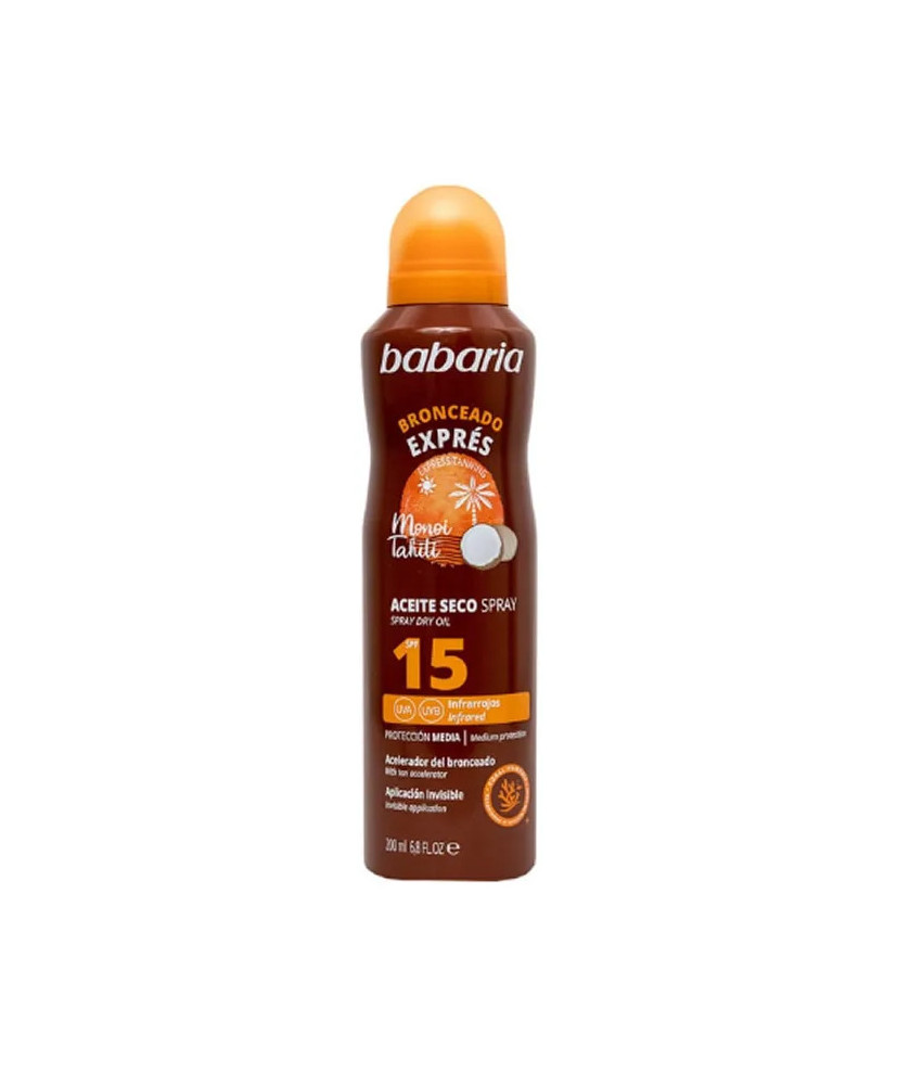 Babaria Monoi Tahiti Dry Oil SPF15 200ml - Protection Solaire