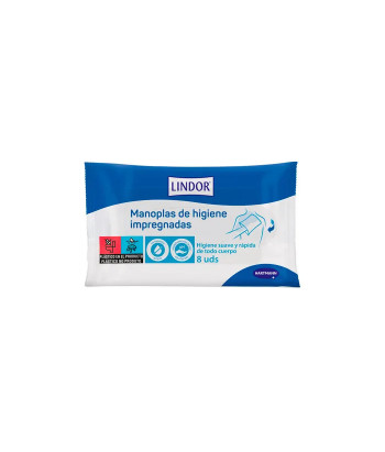 Moufles d'hygiène imprégnées Hartmann Lindor - Pack de 8 unités