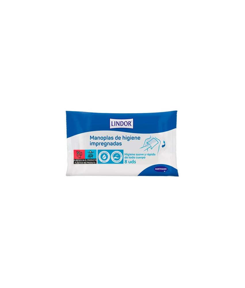 Moufles d'hygiène imprégnées Hartmann Lindor - Pack de 8 unités