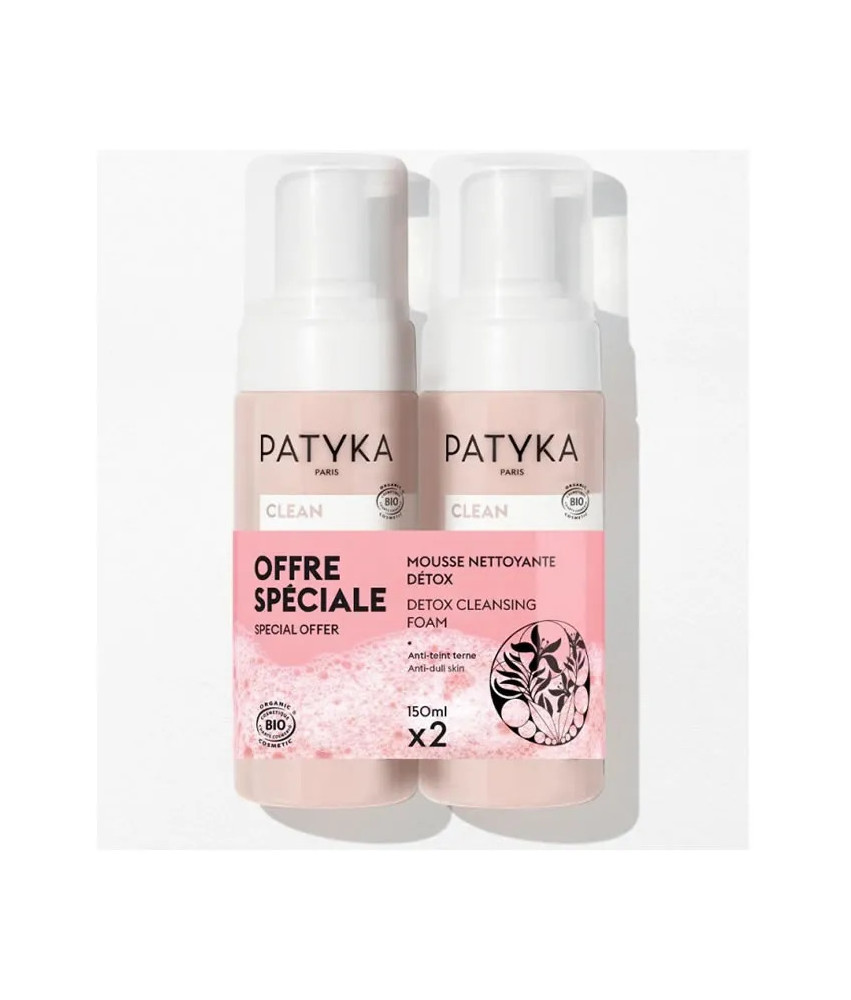 Nettoyez en profondeur avec Patyka Duo Mousse Détox 2x 150ml