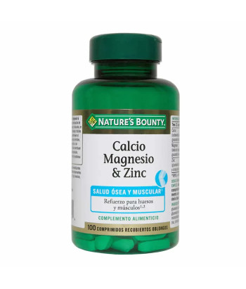 Complément essentiel: Nature's Bounty Calcium Magnesium & Zinc 100 comprimés
