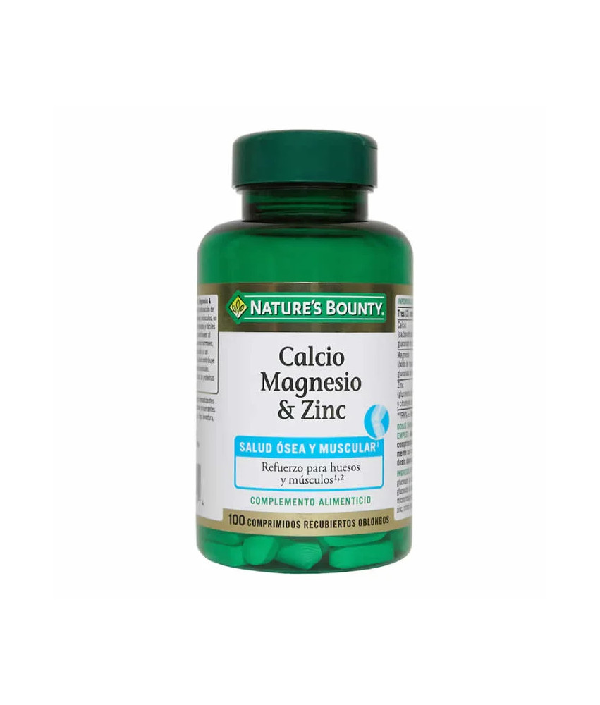 Complément essentiel: Nature's Bounty Calcium Magnesium & Zinc 100 comprimés
