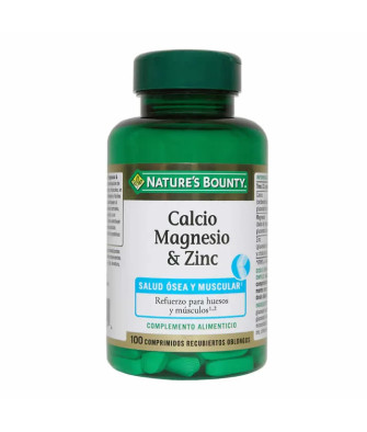 Complément essentiel: Nature's Bounty Calcium Magnesium & Zinc 100 comprimés