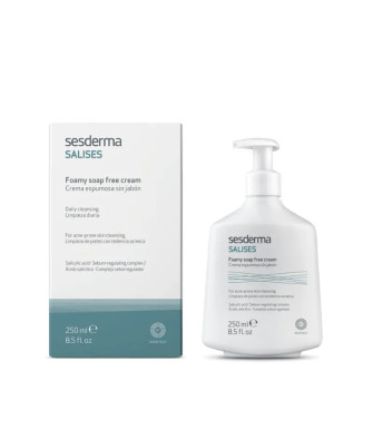 Nettoyez votre peau en profondeur avec la Crème Moussante Sesderma Salises. Sans savon, elle élimine l'excès de sébum et les imp