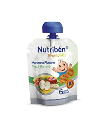 Nutriben Fruit & Go Pomme et Banane 90g - En-cas sain pour bébé