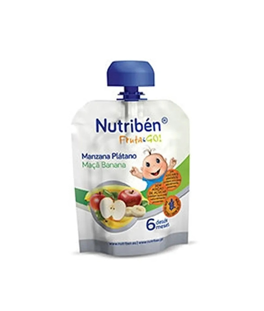 Nutriben Fruit & Go Pomme et Banane 90g - En-cas sain pour bébé