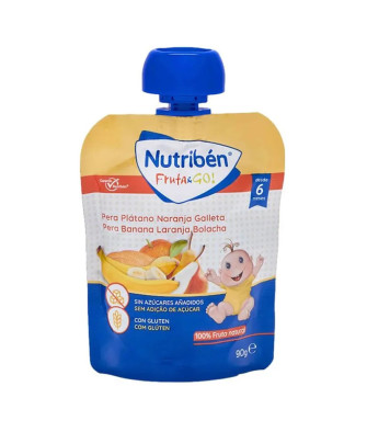 Nutribén Fruit & Go: Poire, Banane, Orange et Biscuit - 90g