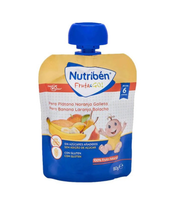 Nutribén Fruit & Go: Poire, Banane, Orange et Biscuit - 90g