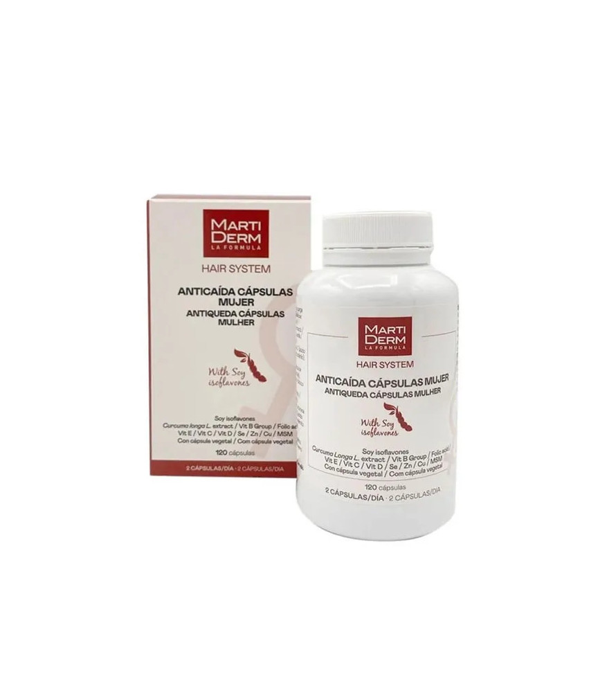 Complément capillaire efficace pour femmes - Martiderm Anti-Chute De Cheveux 120 Gélules