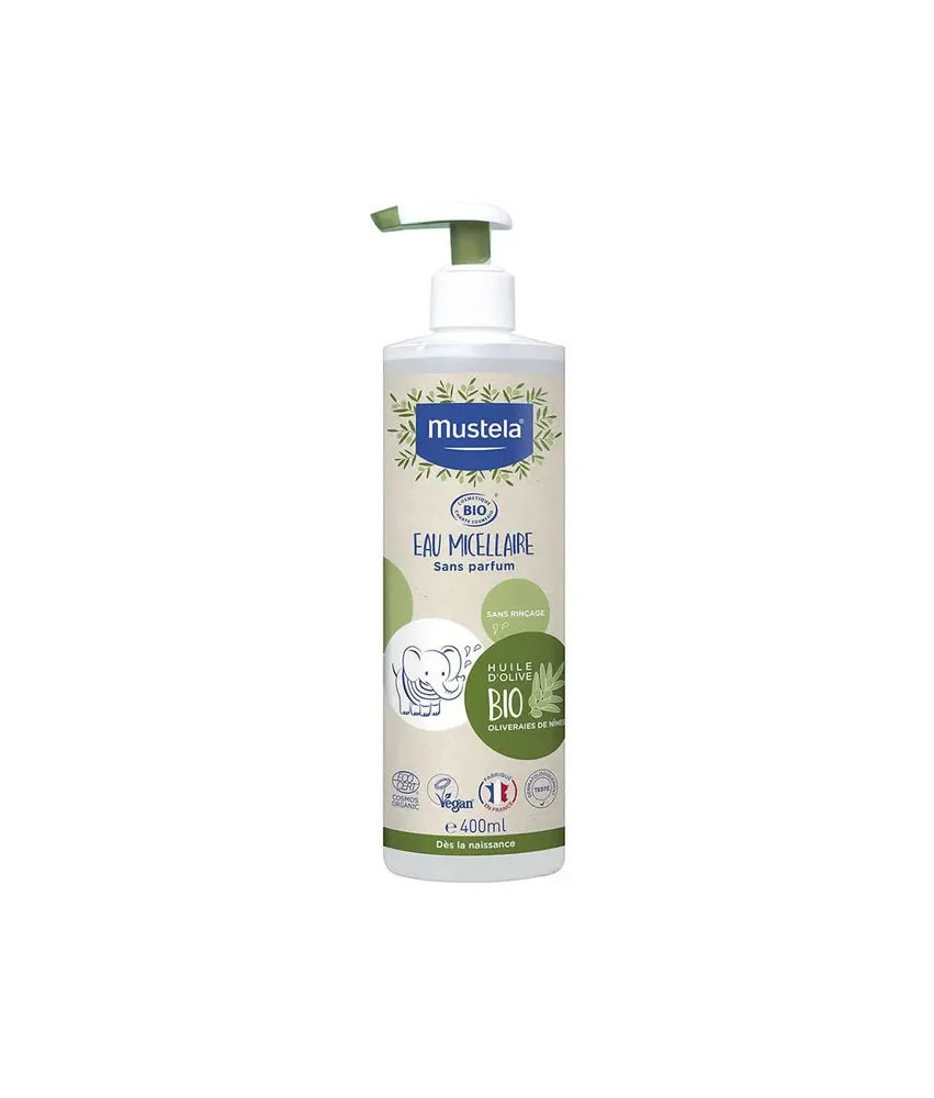 Nettoyez en douceur avec Mustela Bio Eau Micellaire 400 ml