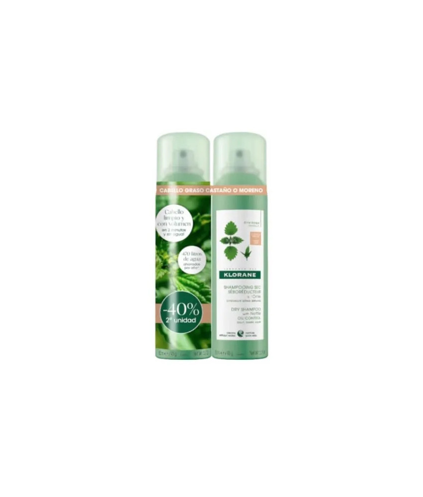 Shampoing Sec Purifiant à l'Ortie pour Cheveux Bruns - Lot de 2