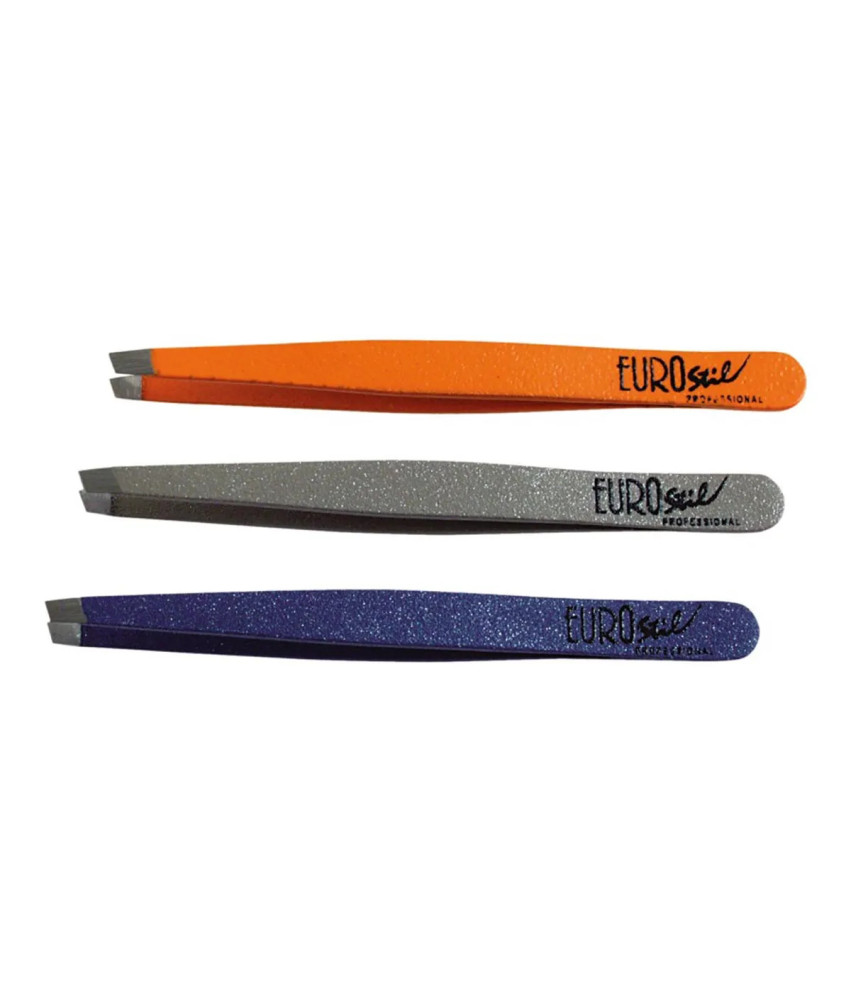 Eurostil Mediana 8cm Pinza De Depilar Colores 1un