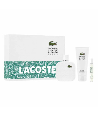Lacoste L 12 12 Blanc Eau de Toilette Vaporisateur 100ml Coffret 3 Produits