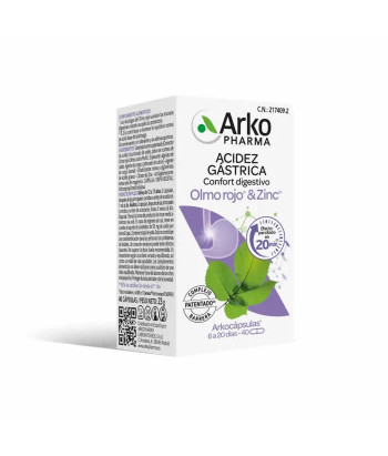 Arkopharma Gastric Acidity Digestive Comfort Slippery Elm & Zinc 40 Capsules