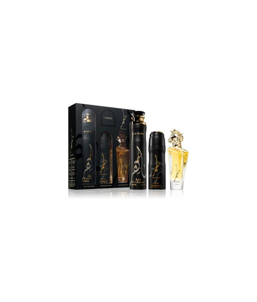 Lattafa Maahir Set Edp 100 Desodorante 200 Room 300ml