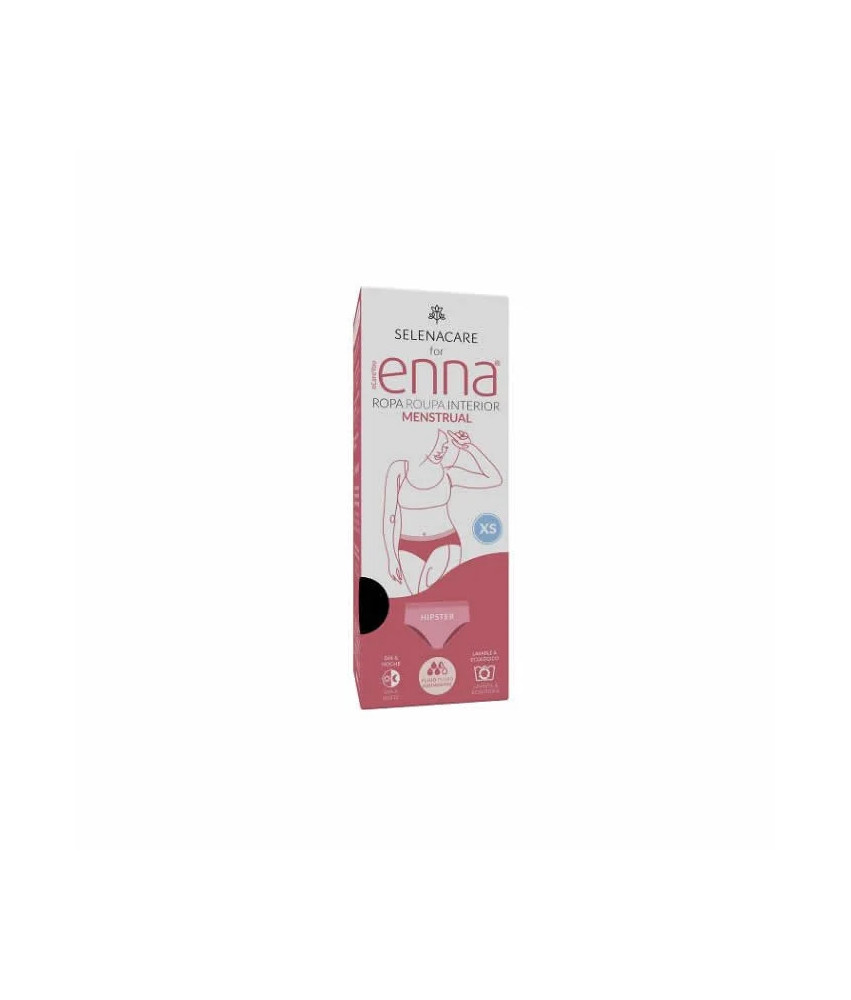 Enna Menstrual Hipster Brief Black Heavy Flow Size XS Day & Night