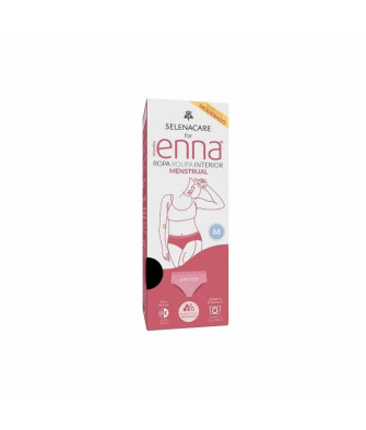 Enna Menstrual Brief Hipster Black Moderate Flow Size M Day & Night