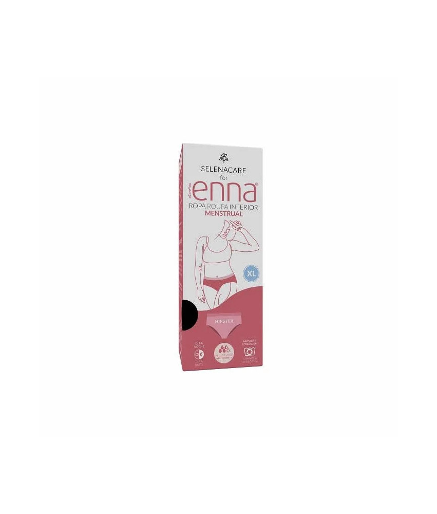 Enna Menstrual Hipster Brief Black Heavy Flow Size XL Day & Night