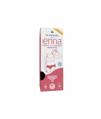 Enna Menstrual Brief Hipster Black Moderate Flow Size L Day & Night