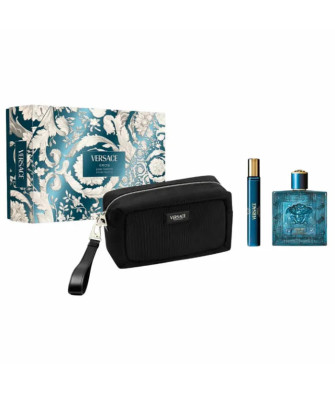 Versace Eros Pour Homme Eau De Toilette Vaporisateur 100ml Coffret 3 Produits