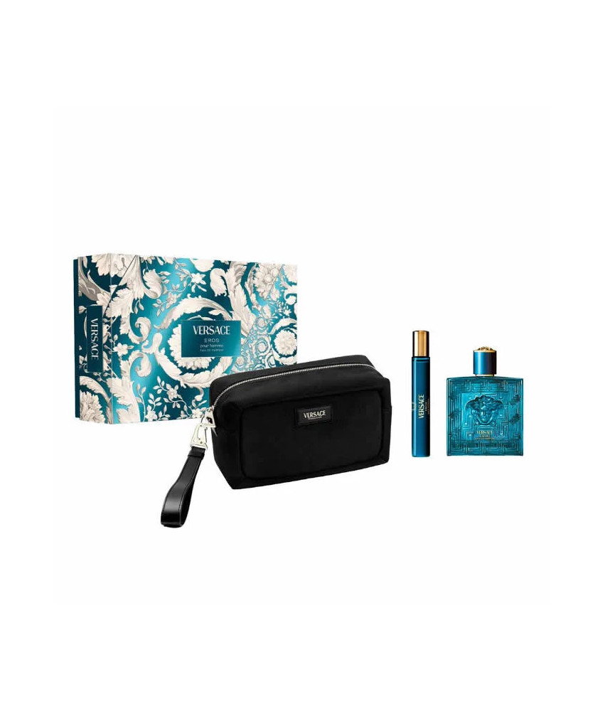 Versace Eros Eau De Parfum Spray 100ml Coffret 3 Produits