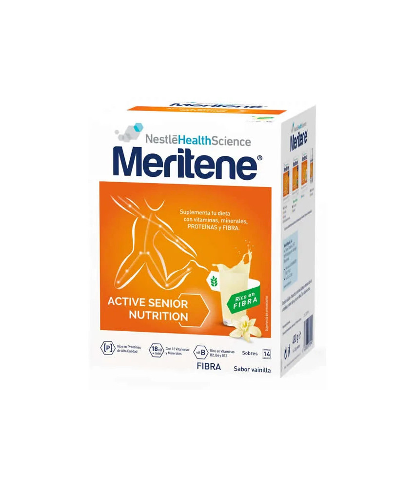 Meritene Active Senior Nutrition Batido Sabor Vainilla Rico En Fibra 14 Sobres