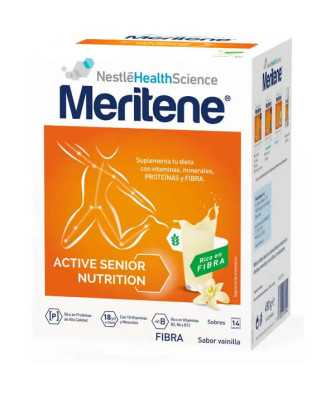 Meritene Active Senior Nutrition Batido Sabor Vainilla Rico En Fibra 14 Sobres