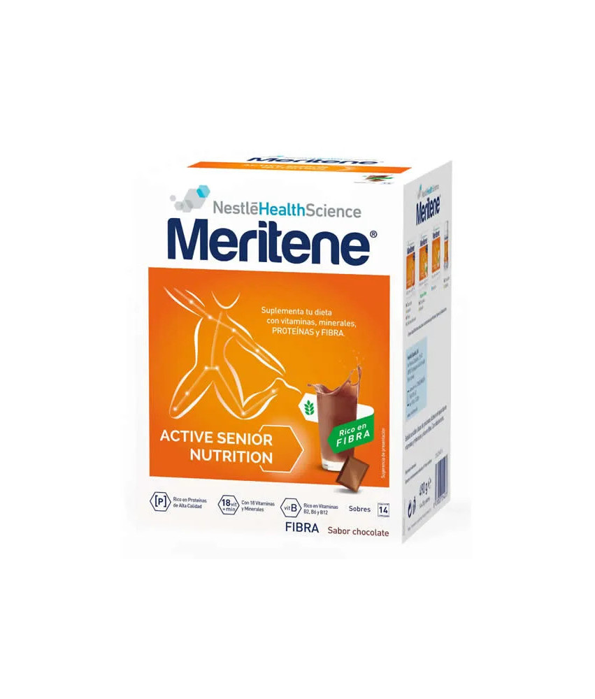 Meritene Active Senior Nutrition Batido Sabor Chocolate Rico En Fibra 14 Sobres