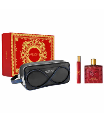 Versace Eros Flame Eau De Parfum Vaporisateur 100ml Coffret 3 Produits