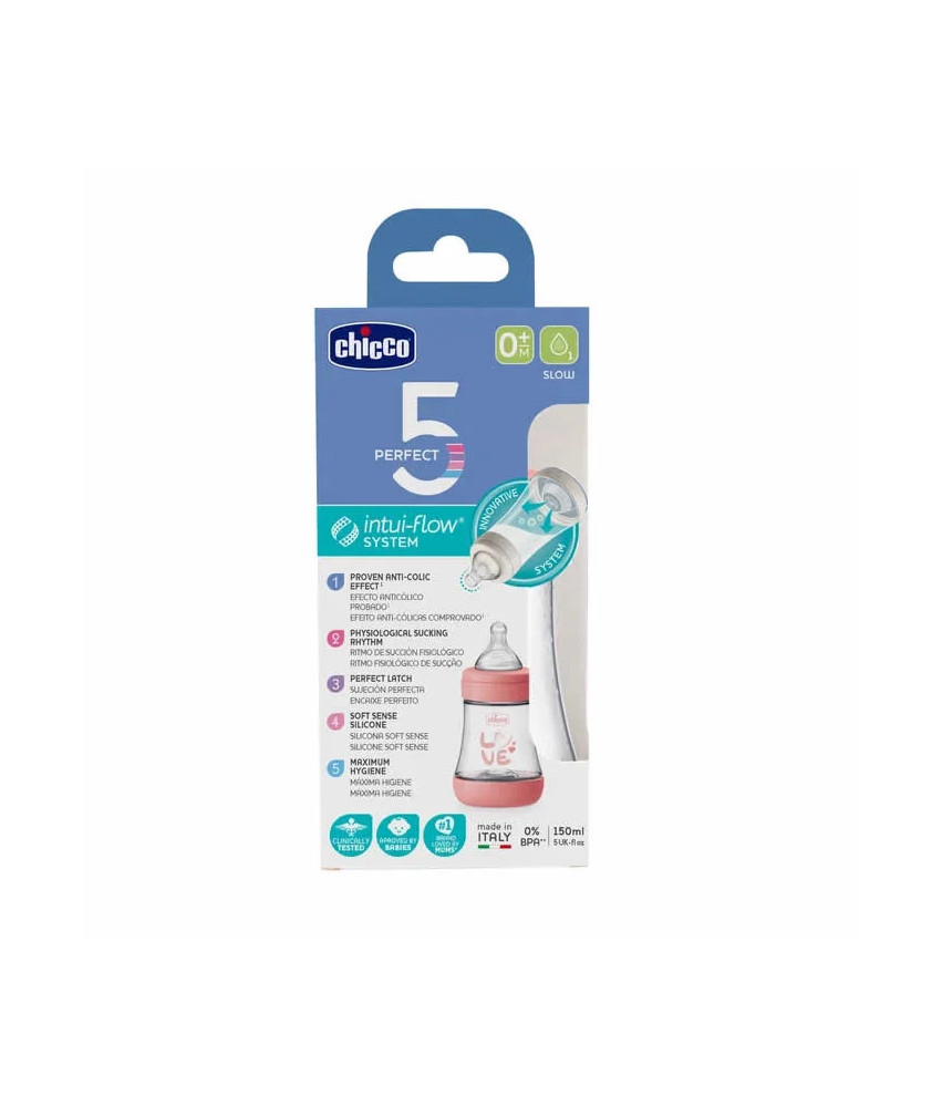 Biberon Chicco Perfect 0M+ Silicone Rose 150ml