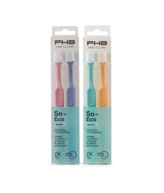 PHB Time To Care Brosse À Dents Moyenne 2 Unités