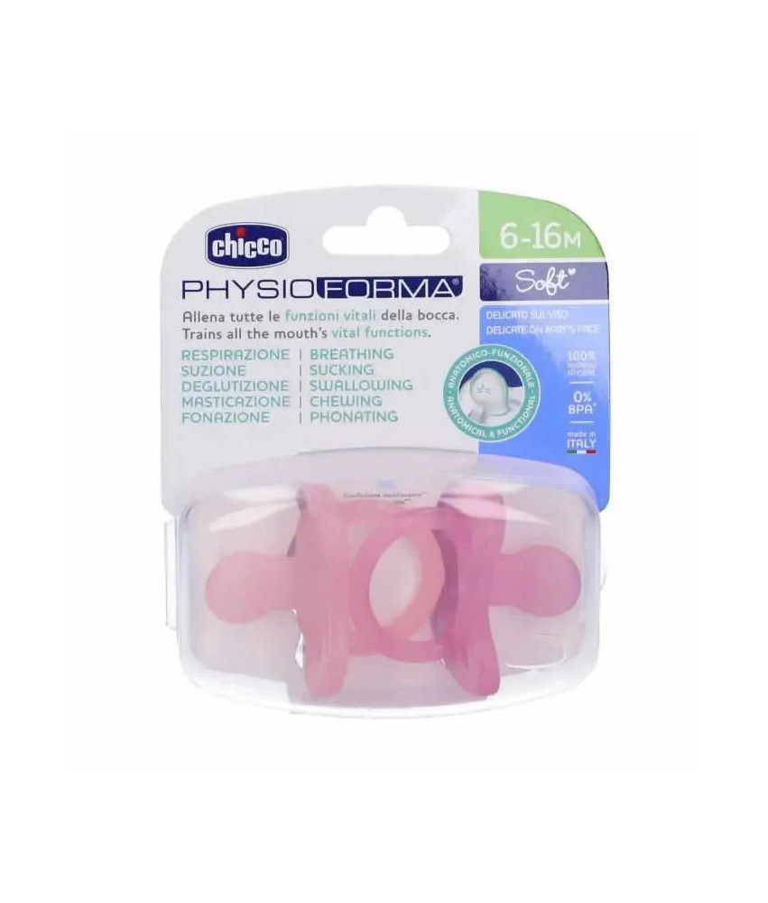 Chicco PhysioForma Soft Sucettes Rose 6-16M