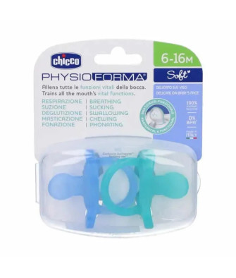Chicco Sucette Physio Soft Silicone Bleu 6-12M