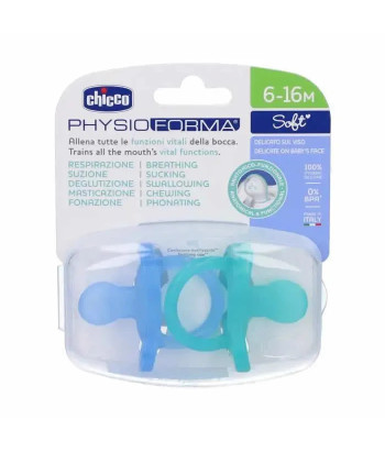 Chicco Sucette Physio Soft Silicone Bleu 6-12M