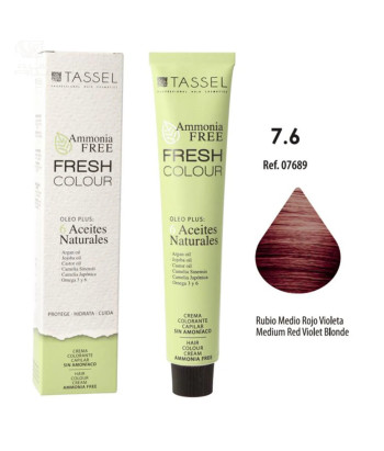Eurostil Fresh Colour Crema Decolorante 7,6 Rubio Medio Rojo Violeta Sin Amoniaco 1un
