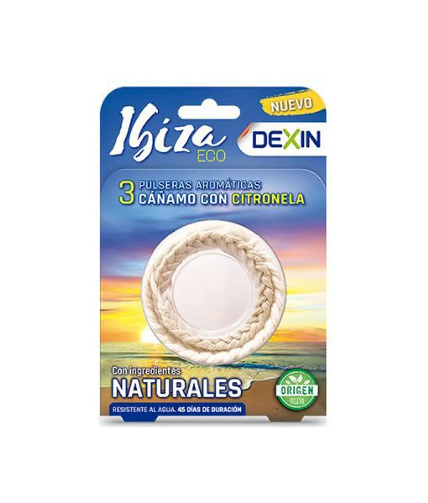 Dexin Bracelets Anti-Moustiques à la Citronnelle Résistants à l'Eau Pack Ibiza 3 Unités