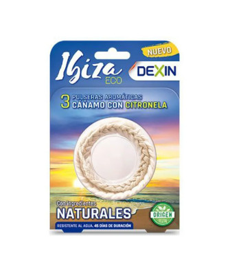 Dexin Bracelets Anti-Moustiques à la Citronnelle Résistants à l'Eau Pack Ibiza 3 Unités
