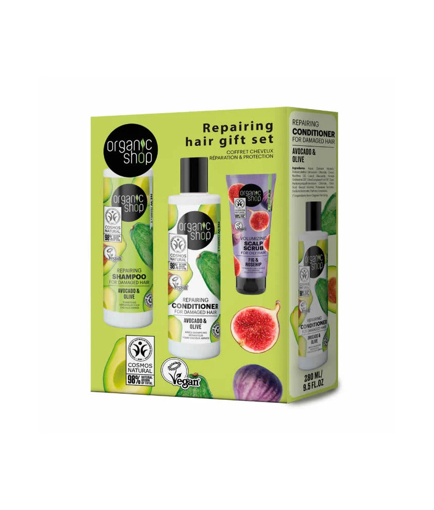 Organic Shop Repairing Hair Gift Coffret 3 Produits