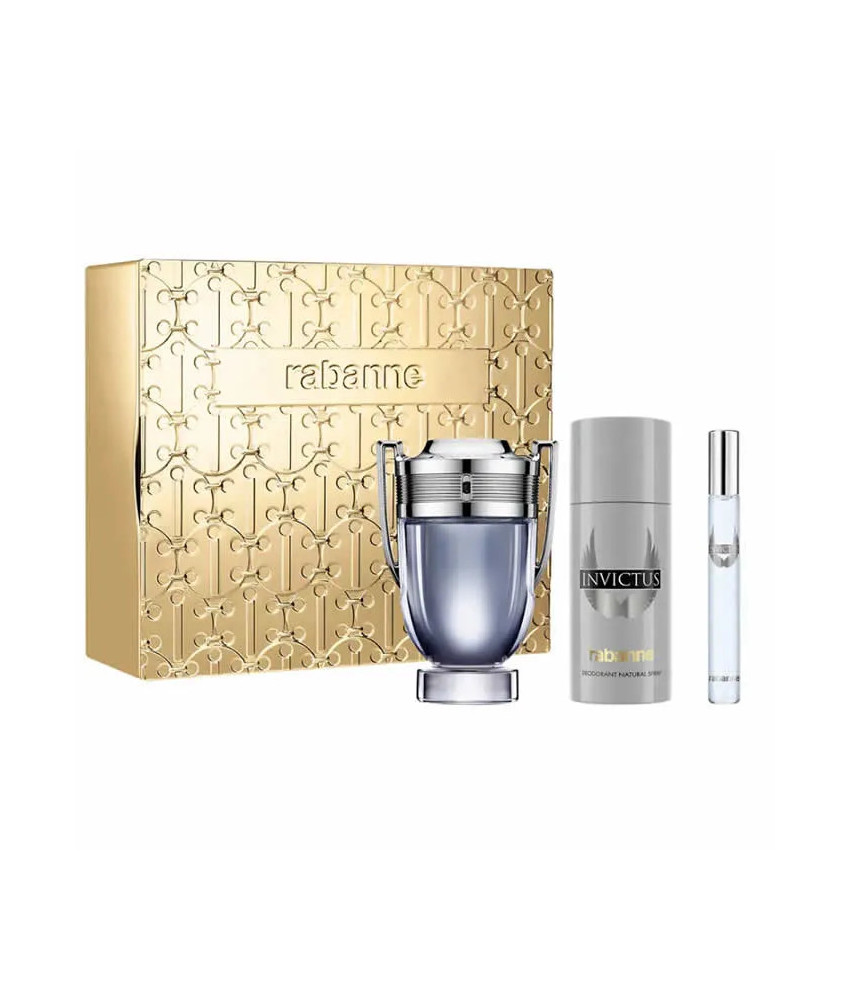 Paco Rabanne Invictus Eau De Toilette Spray 100ml Coffret 3 Produits