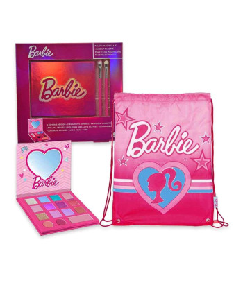 Cartoon Barbie Niños Set Sombra De Ojos y Brillo De Labios 1un